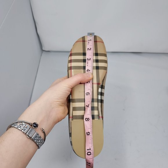 Burberry Joy Vintage Check Archive Beige Ballerina Flat Shoes - Picture 8 of 12